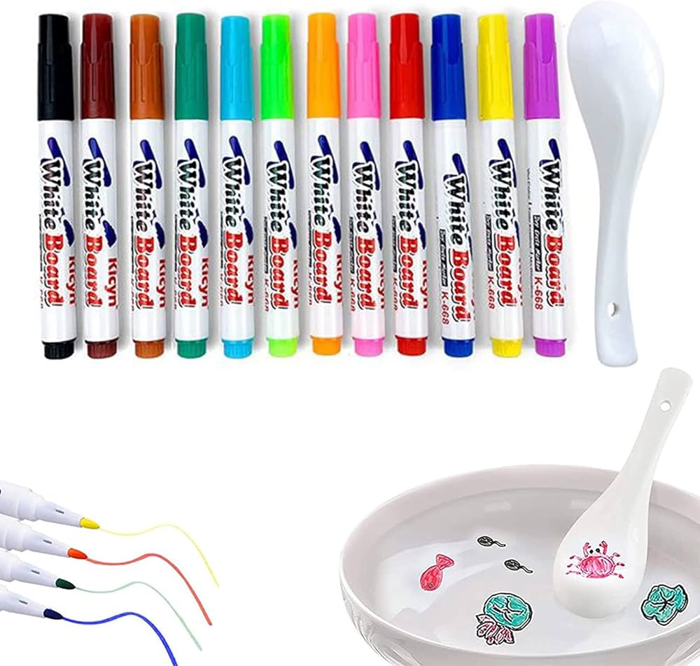 12 Piece Water Floating Pen With Spoon 🥄🖋️
